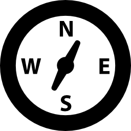 kompass mit weißem gesicht icon