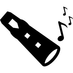 Flute with musical note icon