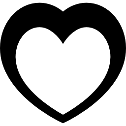 białe serce wewnątrz czarnego serca ikona