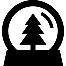 globo de neve de natal com árvore dentro Ícone