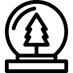 bożenarodzeniowa kula śnieżna z drzewem ikona