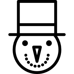 pupazzo di neve di natale con cappello icona