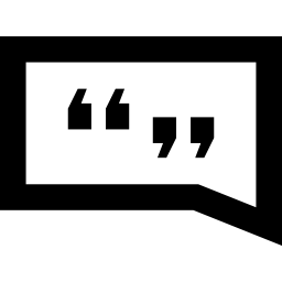 Chat bubble with quotation marks icon