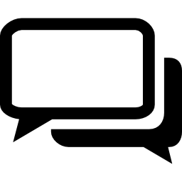 Black and white chat bubbles icon