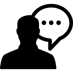 Male silhouette talking icon