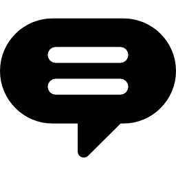 Rounded speech bubble with text lines icon