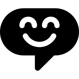 bocadillo de diálogo con cara feliz icono