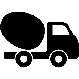 Concrete mixer truck side view icon