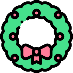 Christmas wreath icon