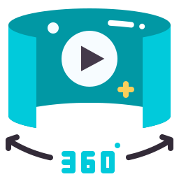 wideo 360 ikona
