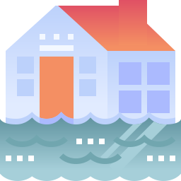 Flooded house icon