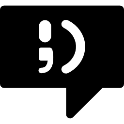 Speech bubble with winking face icon