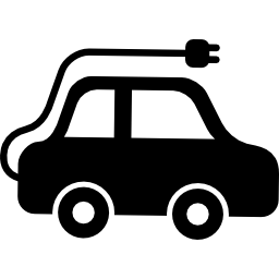 widok z boku samochodu elektrycznego ikona