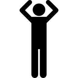 figura di base con le braccia alzate icona