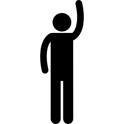 risolvere la silhouette con un braccio alzato icona
