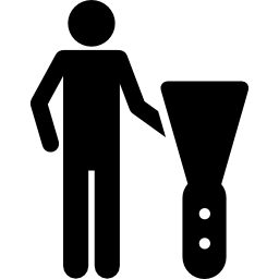 Worker and trowel icon