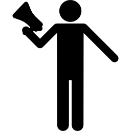 Silhouette with megaphone icon