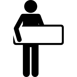 Silhouette carrying board icon