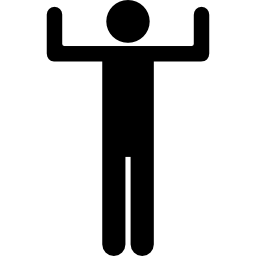 Flexing muscles silhouette icon