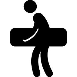 Silhouette carrying board icon
