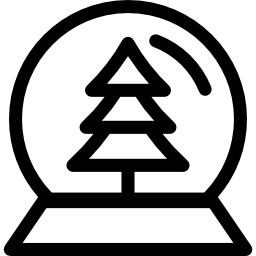 globo de nieve navideño con árbol dentro icono