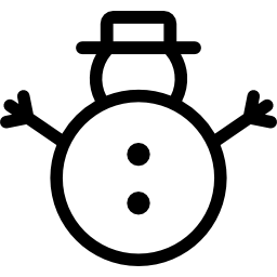 Snowman with scarf and hat icon