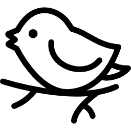 pájaro en rama icono