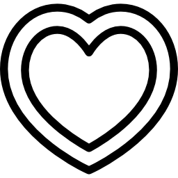 cuore bianco dentro cuore nero icona
