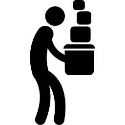 Silhouette carrying boxes icon