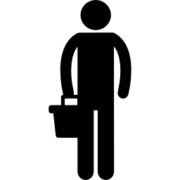 Silhouette carrying bucket icon