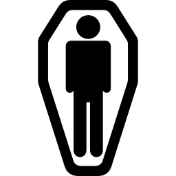 silhouette all'interno della bara icona
