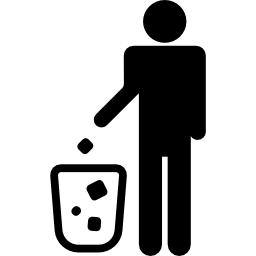 Throwing out papers silhouette  icon