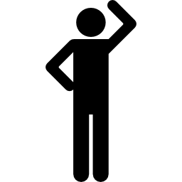 One hand up silhouette icon