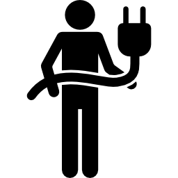 silhouette mit stecker icon