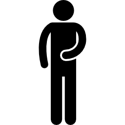 Touching belly silhouette icon