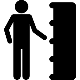 silhouette vor dem bücherregal icon