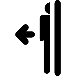 segnale di uscita a sinistra icona