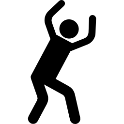 Silhouette with arms up icon
