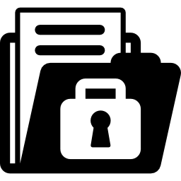 Folder with locked padlock icon