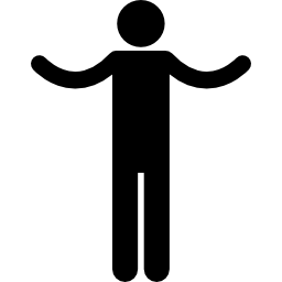 silhouette con braccia aperte icona