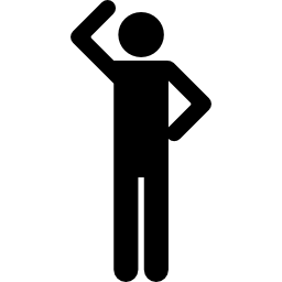 One arm up silhouette icon