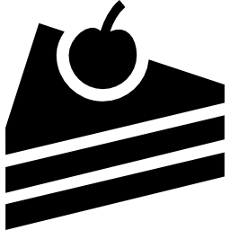 Piece of cake with cherry icon