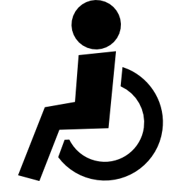 vista lateral de la silla de ruedas icono