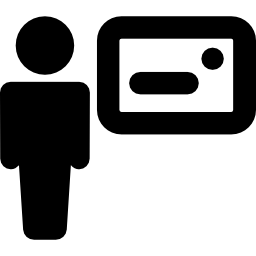 Silhouette with mailbox icon
