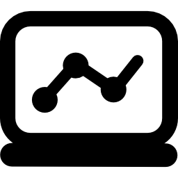computer portatile con grafico statistico icona