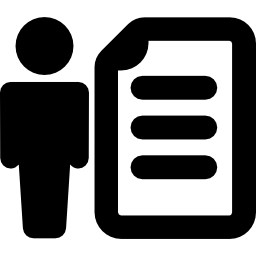 silhouette mit dokument icon