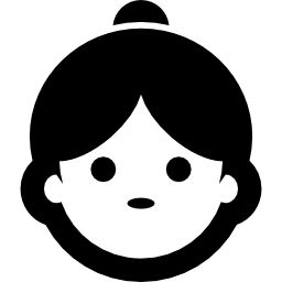 Woman with ponytail face icon