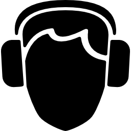 silhouet met veiligheidskoptelefoon icoon
