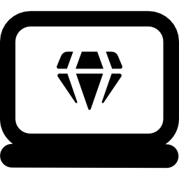Laptop with diamond icon
