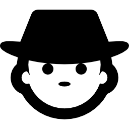 man gezicht met hoed icoon
